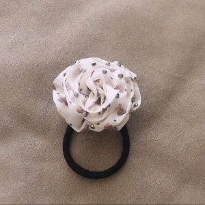 Floral Rhinestone Hair Tie